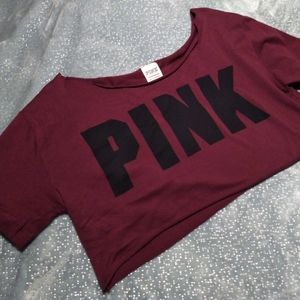 PINK maroon Crop Top